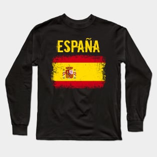 España Spain Spanish Grunge Flag Long Sleeve T-Shirt